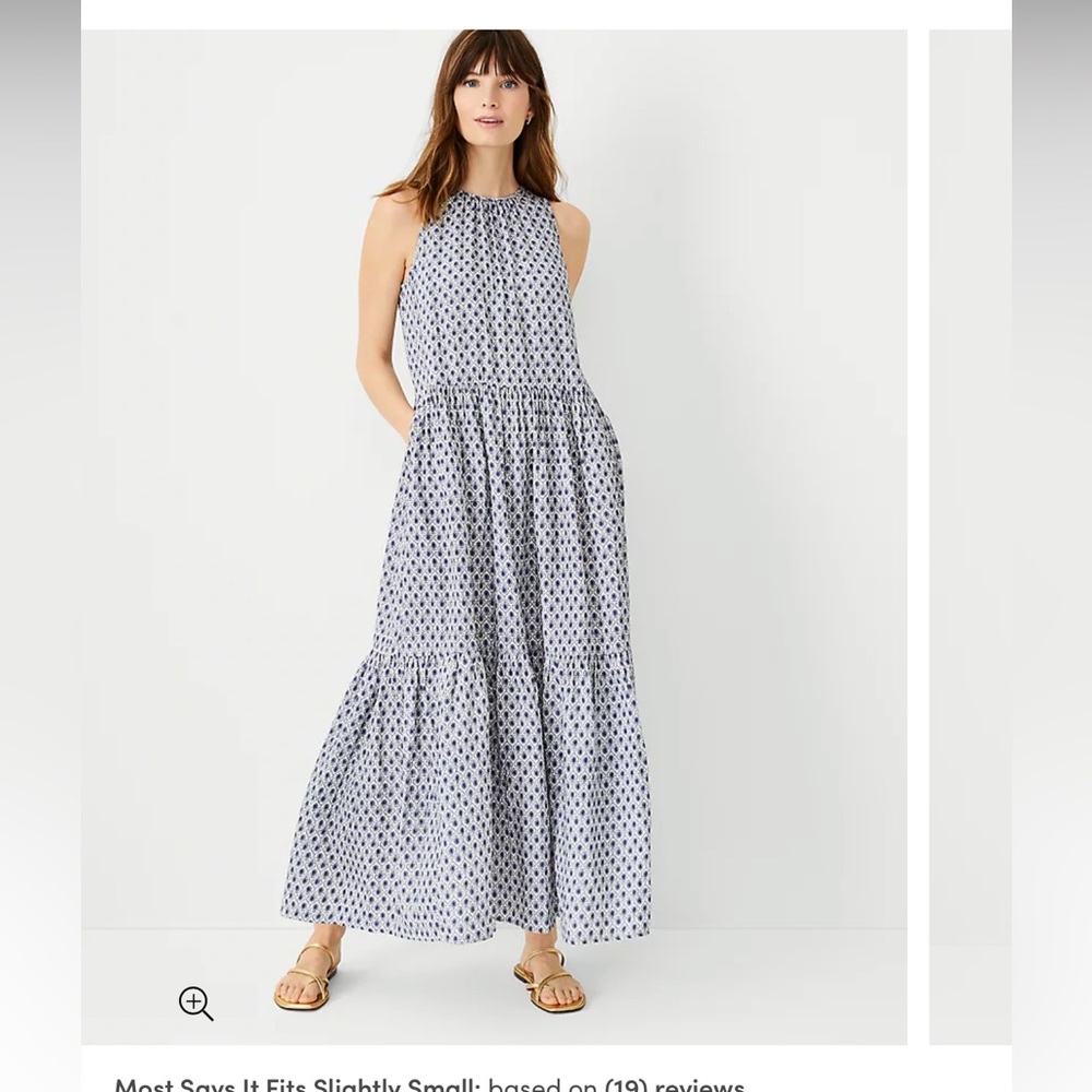 Ann Taylor Size M Gauzy Tiered Maxi Dress 100% Cotton